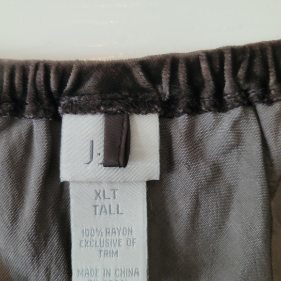 J Jill Skirt Womens Crushed Velour Midi Length Brown Buttons hem elastic waist - Picture 3 of 4